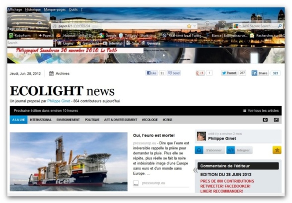 ECOLIGHTnews. A LA UNE / 29 JUIN  2012
