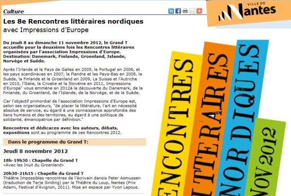 ACTUS CULTURE NANTES : Les 8e Rencontres littéraires nordiques