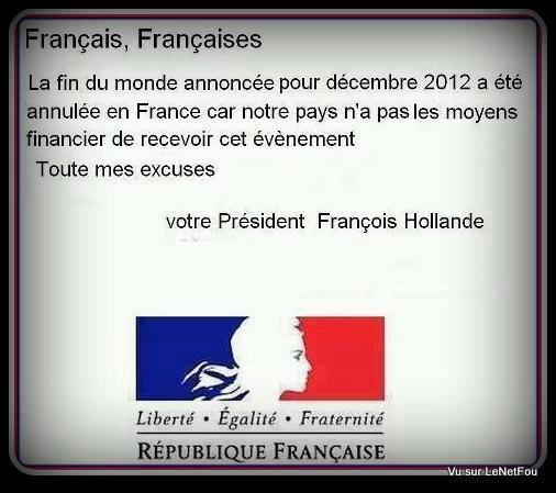 FIN DU MONDE NON SUBVENTIONNEE CETTE ANNEE!
