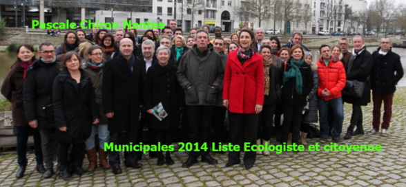 NANTES MUNICIPALES2014. PASCALE CHIRON/LISTE ECOLOGISTE ET CITOYENNE