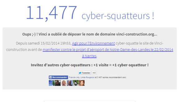 NOTRE DAME DES LANDES/ CYBER-SQUAT en vue du  22 FEVRIER