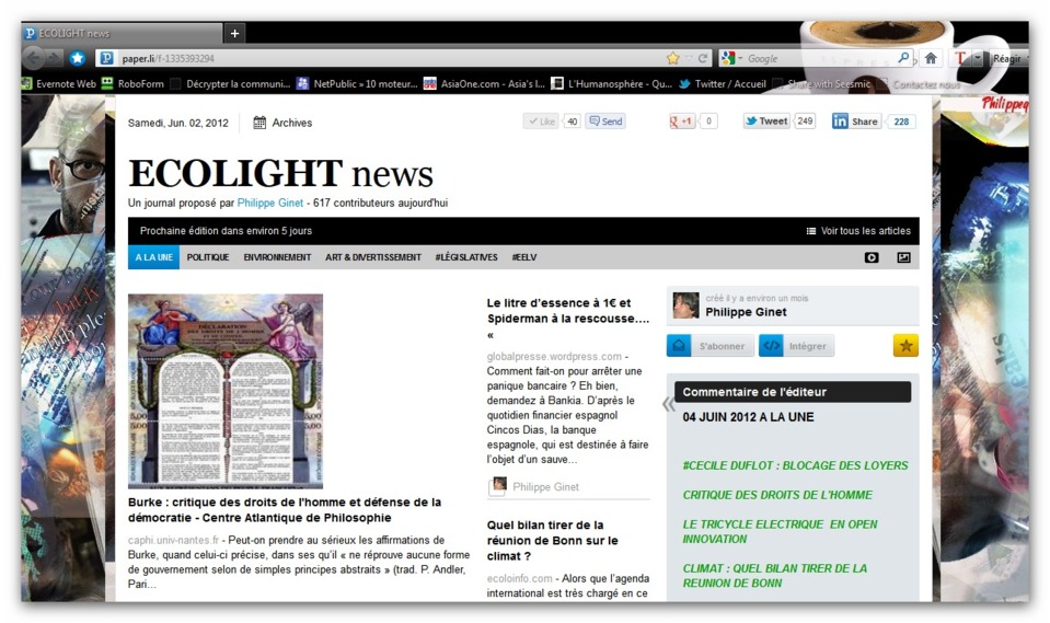 ECOLIGHTnews. A LA UNE / 04 JUIN 2012 ECOLIGHTnews. A LA UNE / 04 JUIN 2012