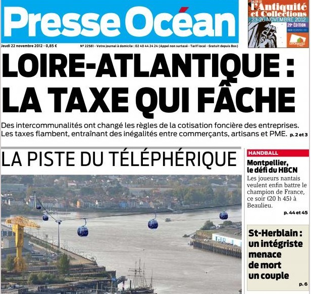 NANTES : TELEPHERIQUE DANS L'AIR DU TEMPS! NANTES : TELEPHERIQUE DANS L'AIR DU TEMPS!