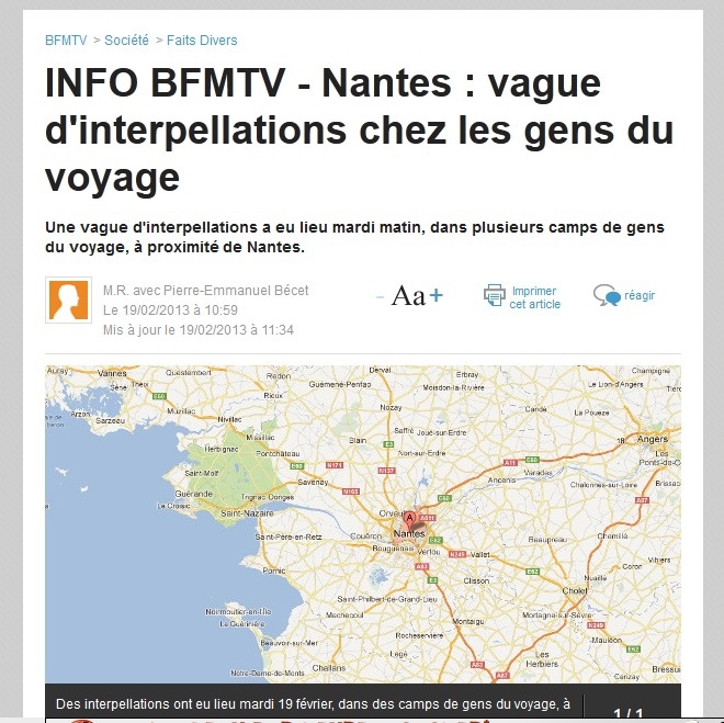 NANTES : ROMS. INTERPELLATIONS CE MATIN NANTES : ROMS. INTERPELLATIONS CE MATIN