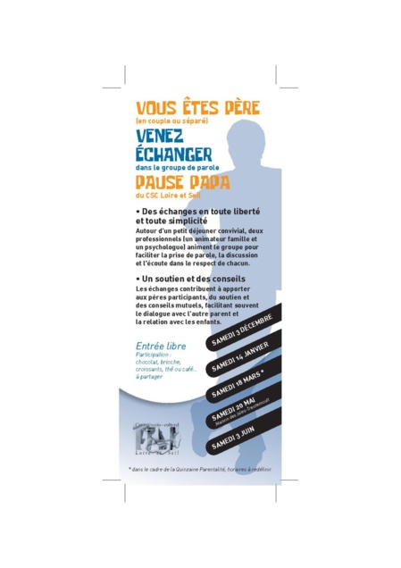 Nouveauté Pause papa au CSC Loire et Seil