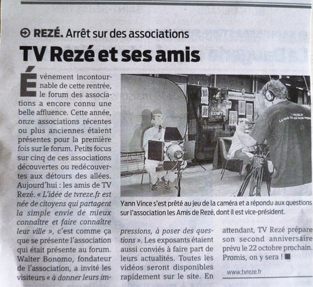 TVREZE dans Presse Ocean