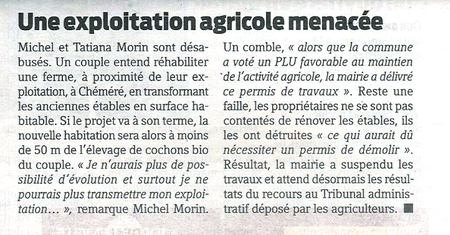 Article paru dans Presse Océan du 10 février 2010