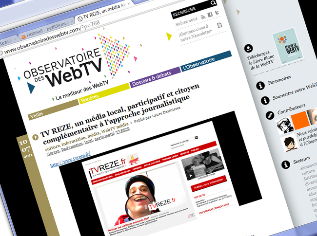TVREZE référencé par l'observatoire des WebTV TVREZE référencé par l'observatoire des WebTV