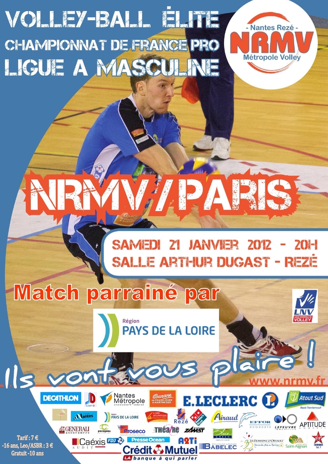 Le NRMV reçoit l'équipe du Paris VOLLEY Le NRMV reçoit l'équipe du Paris VOLLEY