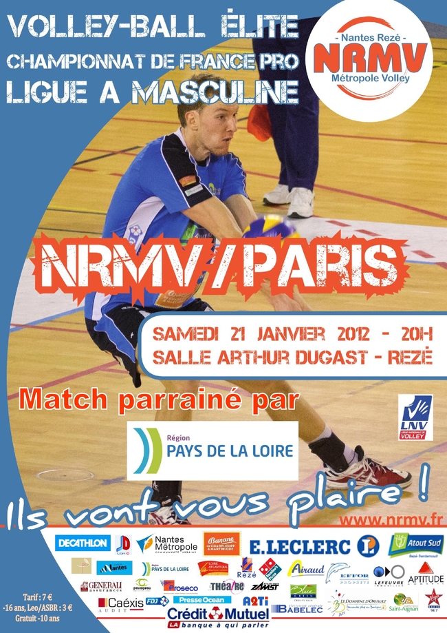 Le NRMV reçoit l'équipe du Paris VOLLEY