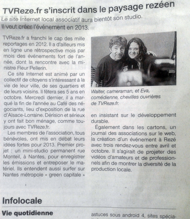 TVREZE dans la presse : pas de trêve de Noël ! TVREZE dans la presse : pas de trêve de Noël !