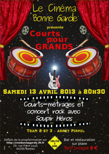 Soirée Courts pour Grands au Ciné Bonnegarde - sam. 13 avril à 20h30 Soirée Courts pour Grands au Ciné Bonnegarde - sam. 13 avril à 20h30