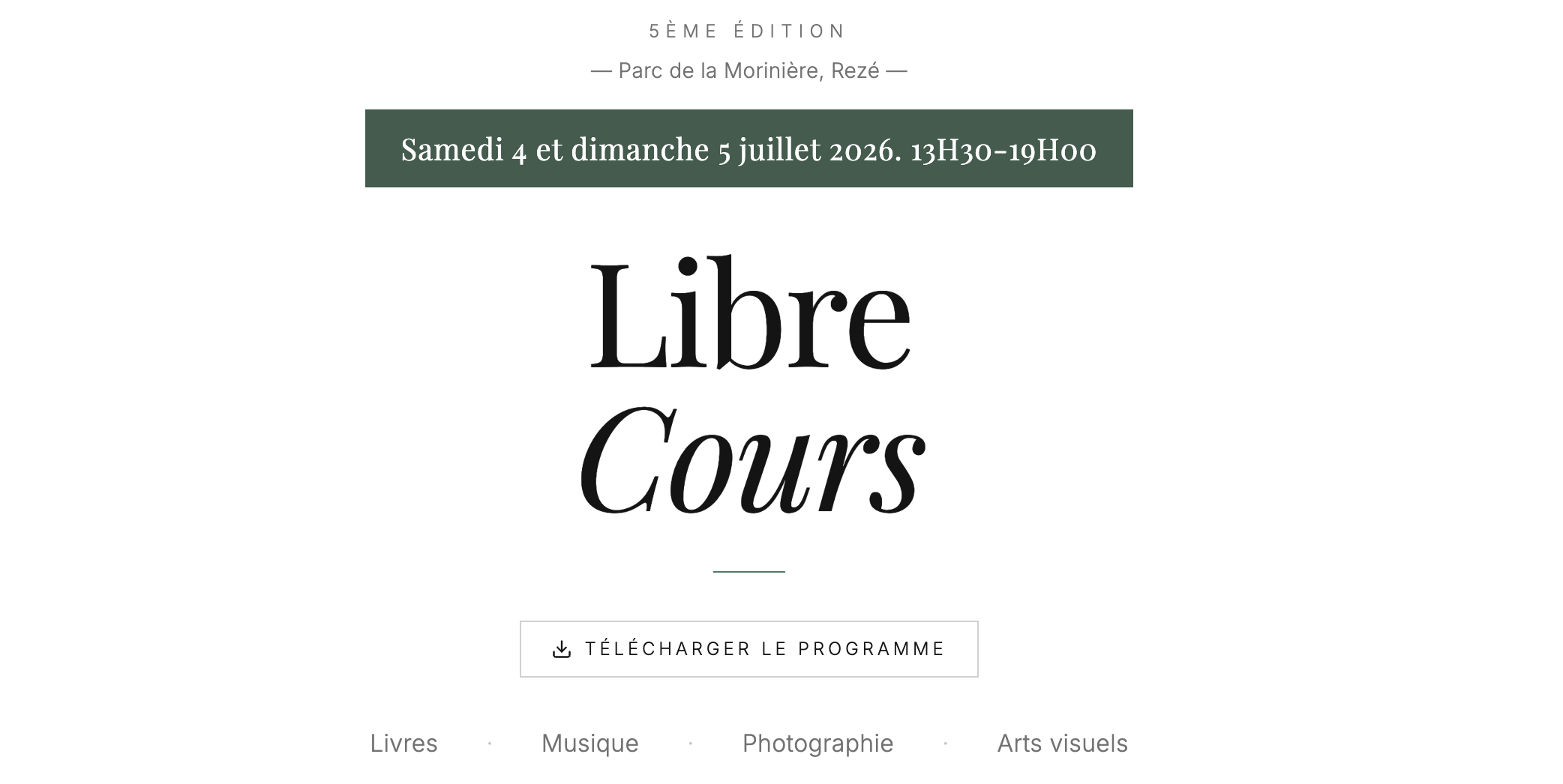 Découvrez le programme de Libre cours 2026